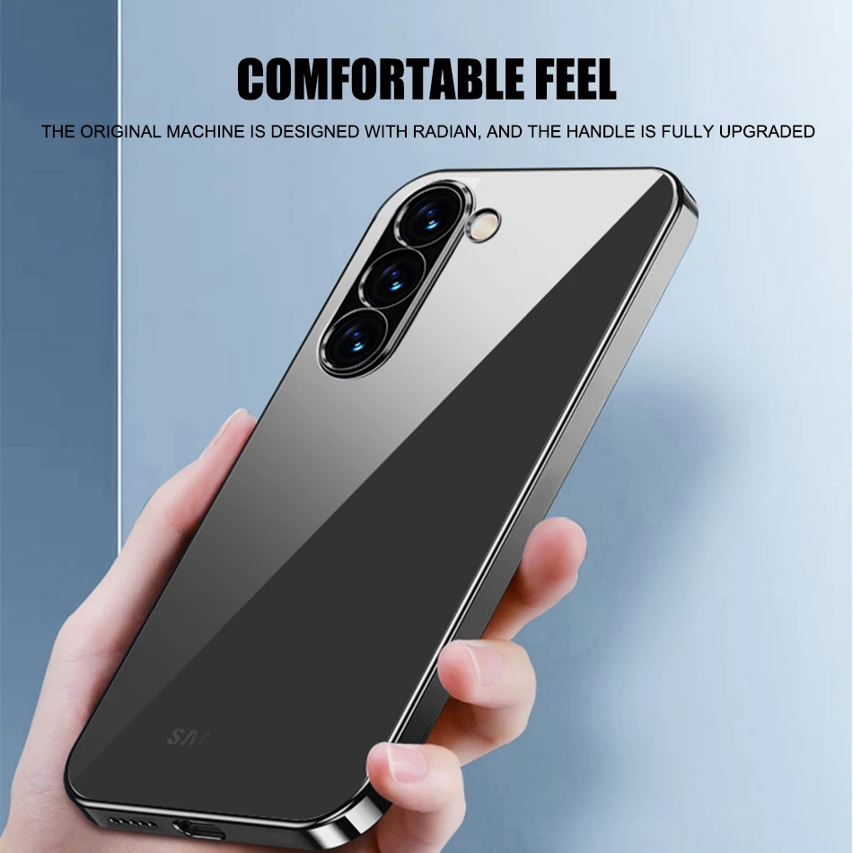 Clear Luxury Plating Bumper Shockproof TPU Phone Case