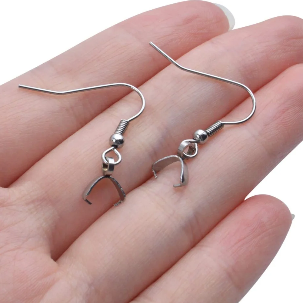 10-20Pcs Edelstahl Ohrring Haken Anhänger Verschluss Ohr Draht Schnalle DIY Hypo Allergen Schmuck, Die Entdeckungen Liefert teile – Detail 7