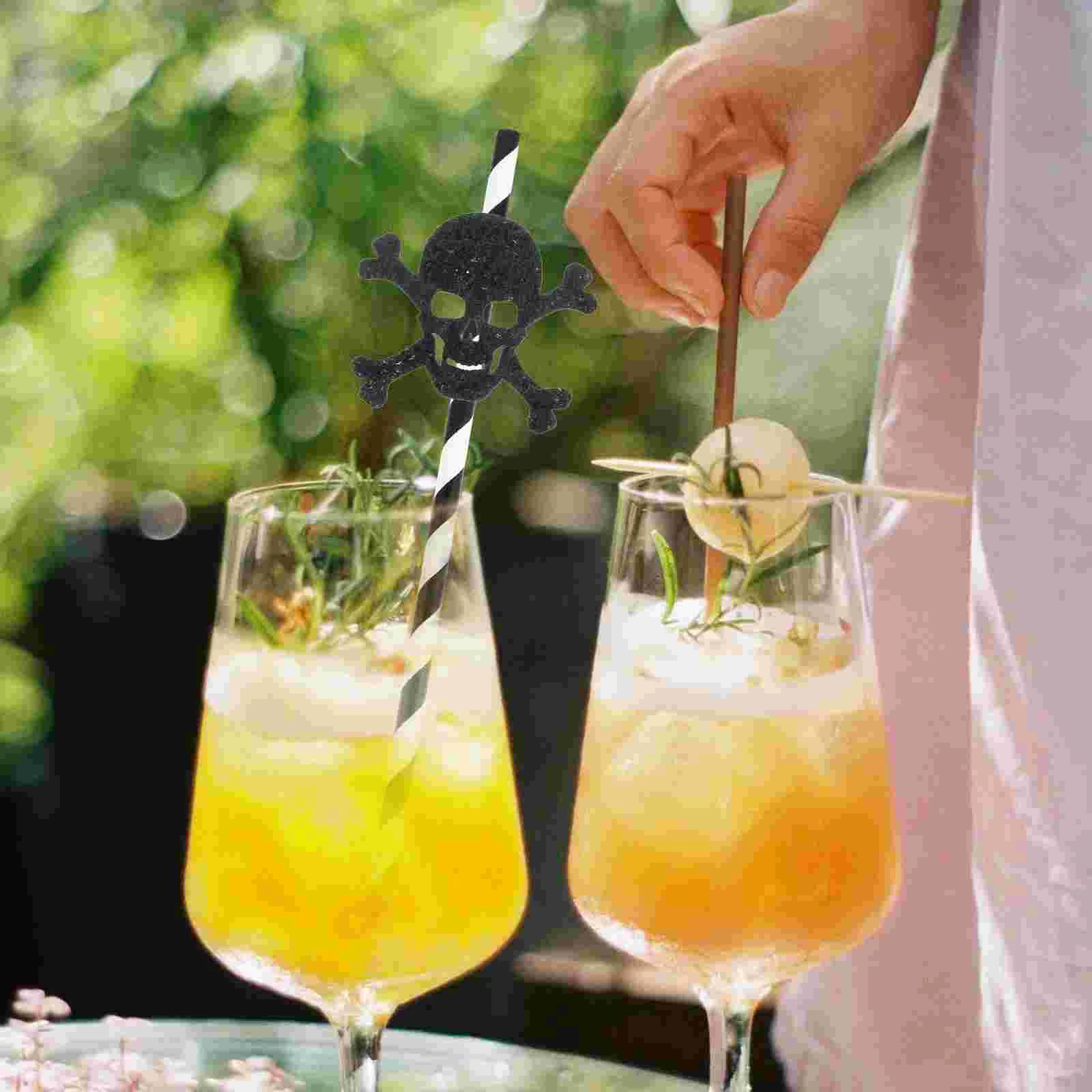 Halloween Straws Decoration for Party Cartoon Decorative Milk Drinking Pumpkin