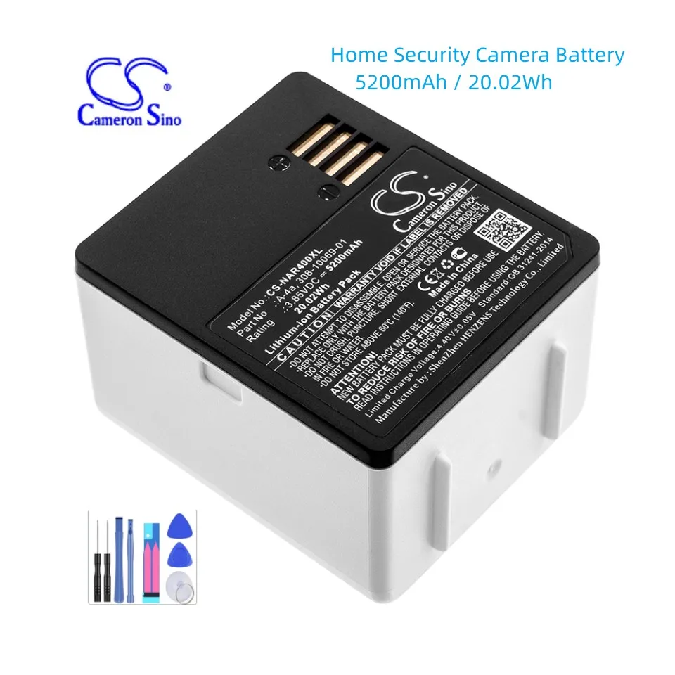 Batteria Per Telecamera Di Sicurezza Domestica Per Arlo 308-10069-01 A-4A Netgear Ultra 4K Uhd Vms5140 Vma5400-10000S Ultra + Vmc5040