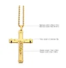 High quality 24K Gold Plated Jesus Christ Cross Pendant Hip hop Rap Golden Crucifixio Cuban Chain Necklace Men Jewelry 4
