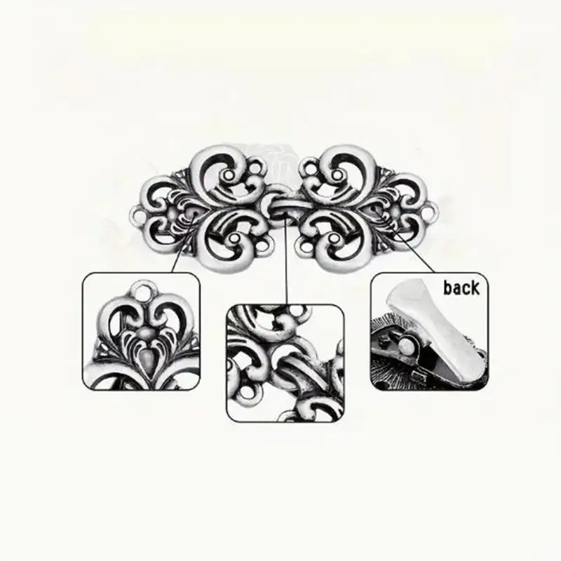 여성용 빈티지 스웨터 스카프 클립 케이프 망토 클립, 가디건 클립 브로치 클립, 숄 칼라 걸쇠 원피스 셔츠 브로치 핀