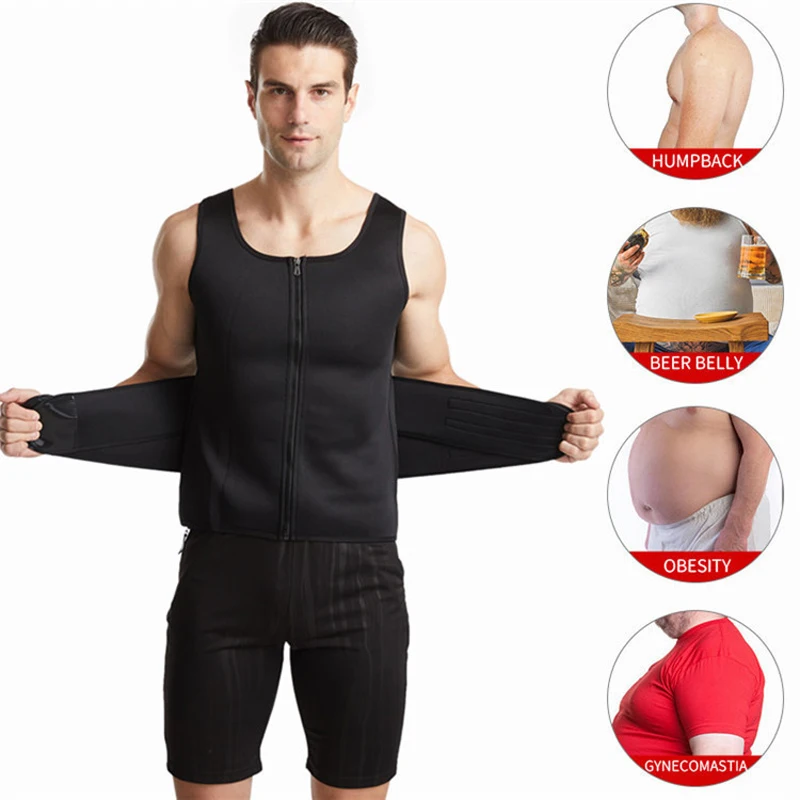 Neoprene Sweat Vest for Men Waist Trainer Vest Adjustable Workout