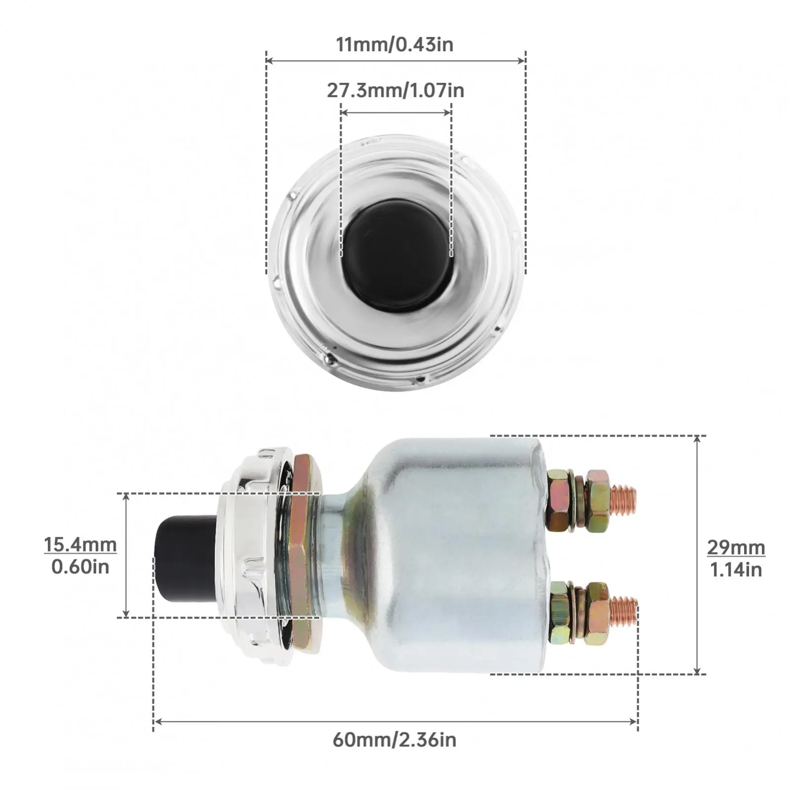 Durable 12V Truck Engine Start Push Button Switch, Wear-resistant Ignition Starter ON-OFF