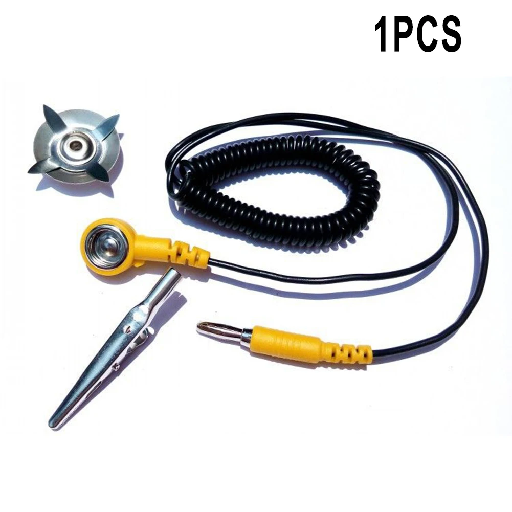 1PCS Anti-Static ESD Grounding Cable Coiled Cord For Alligator Clip Claw PU Wire Electrostatic Earth Cable Electrical Equipment