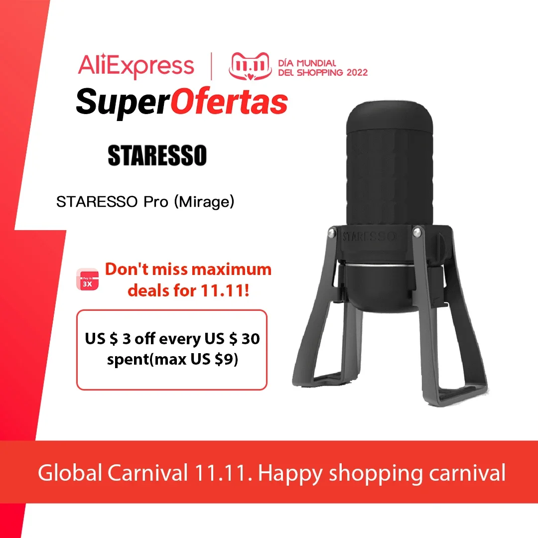Starssso Pro Mirage Sp300 Macchina Per Caffè Espresso Portatile Caffettiera Manuale Caffettiera Da 180Ml Quick Brew Double Shots Espresso Cremoso