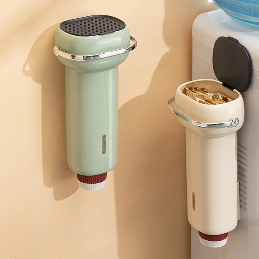 Disposable Cup Holder Dispenser Punch-free Paper Cup Holder Dispenser For Household Wall-mounted Dust-proof Rack Rack