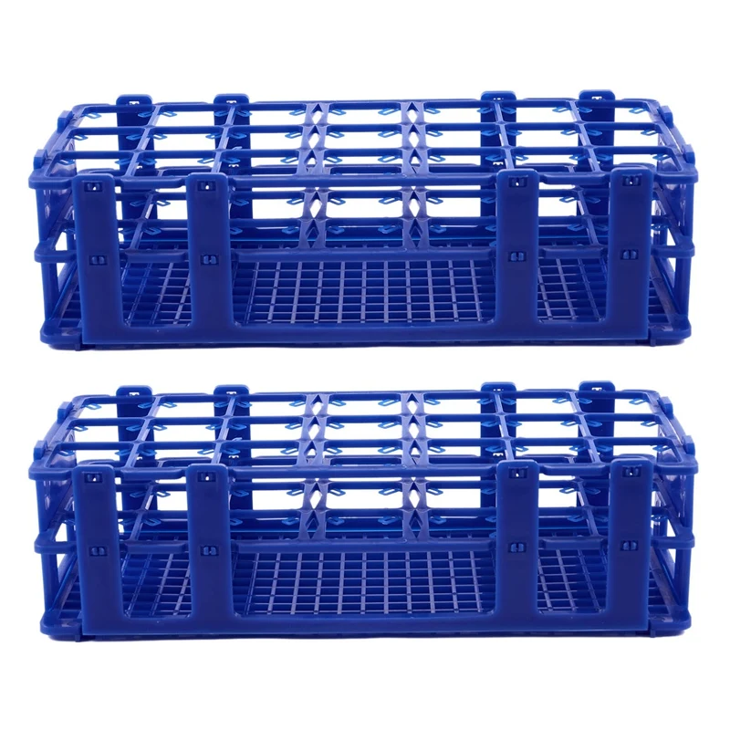 

2X Blue Plastic 21 Holes Box Rack Holder For 50ML Centrifuge Tubes