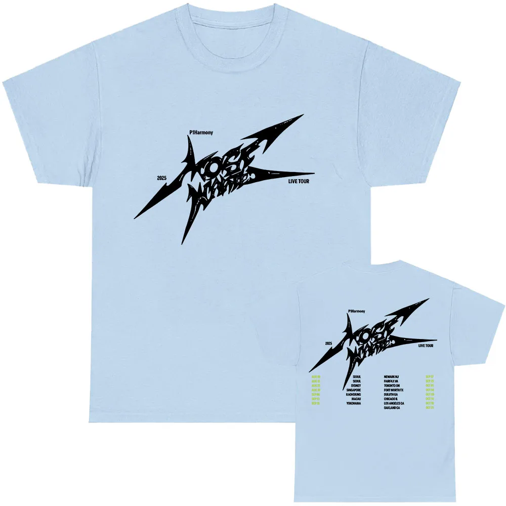 P1Harmony Live Tour 2025 T-shirts Baumwolle Lose Männliche T-shirt Casual Mode Unisex Street Hip Hop Koreanischen Stil Männer T Shirt t