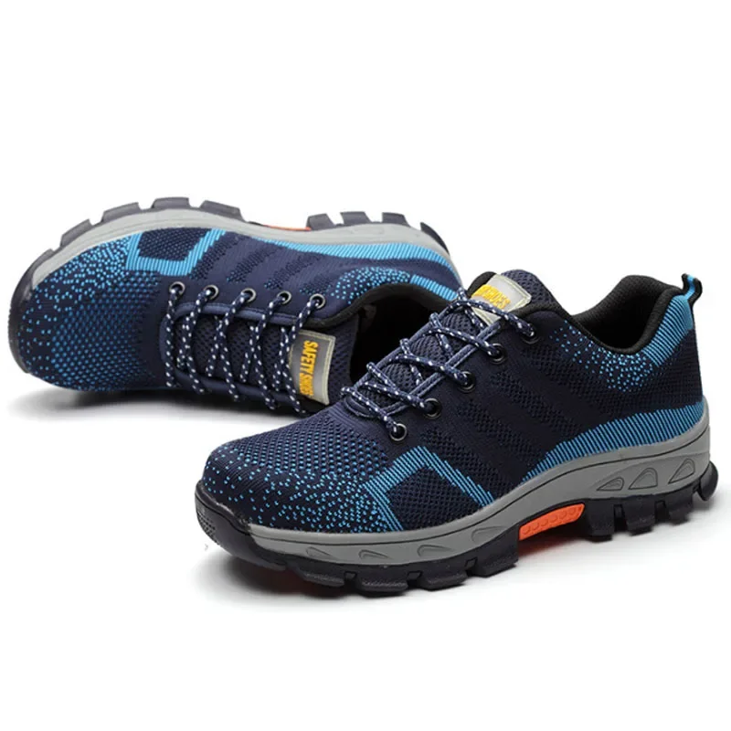 Spring Summer Work Shoes Men Fashion Mesh Breathable Steel Toe Casual Boots Labor Insurance Mens Safety Shoe