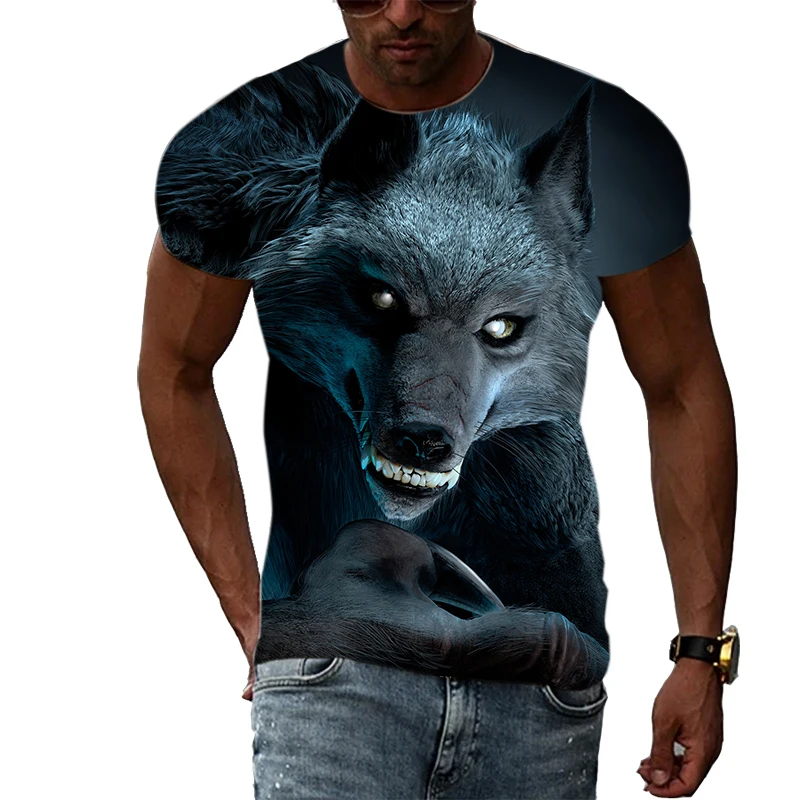 

Футболка мужская с круглым вырезом, короткий рукав, абстрактный рисунок животного, чудовище, с интересным 3D-принтом, в стиле хип-хоп, индивидуальная одежда в стиле Харадзюку