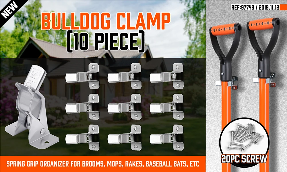HORUSDY 10 Pack Spring Grip Mop and Broom Holder for Shovel , Rake, Broom, Mop Holder, Etc.