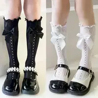 Baby Spring Summer Thin Lolita Sock Bowknot Stockings Girl Long Socks School Uniform Princess Calf Socks Kids Knee High Stocking 2