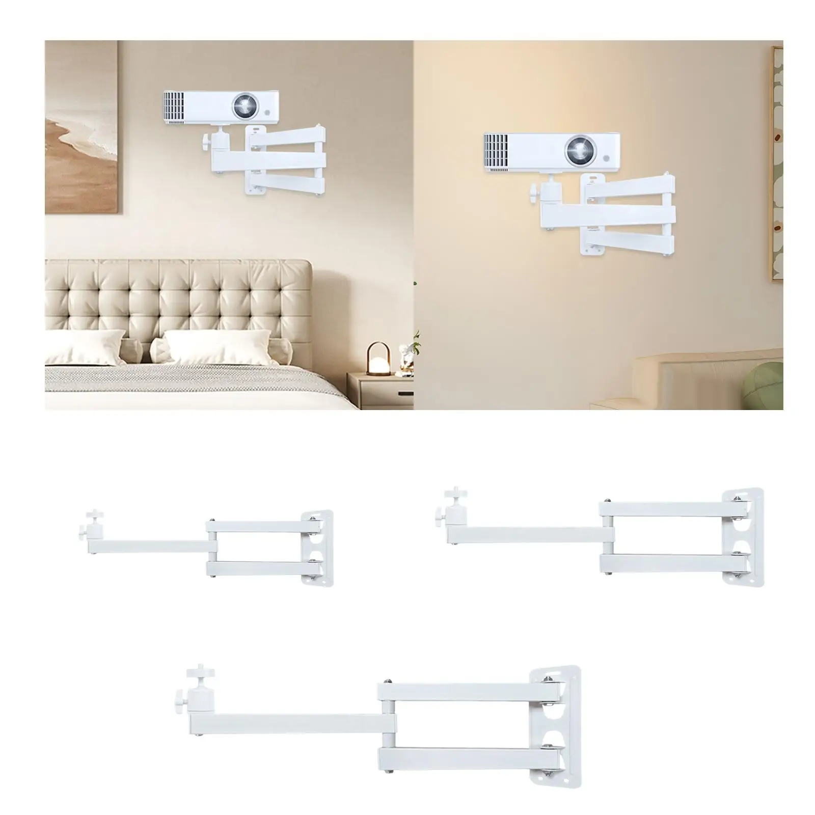 Projector Wall Mount Bracket Heavy Duty Adjustable Metal Projector Shelf 1/4 Projector Wall Mount Bracket Heavy Duty Adjustable Metal Projector Shelf 1/4