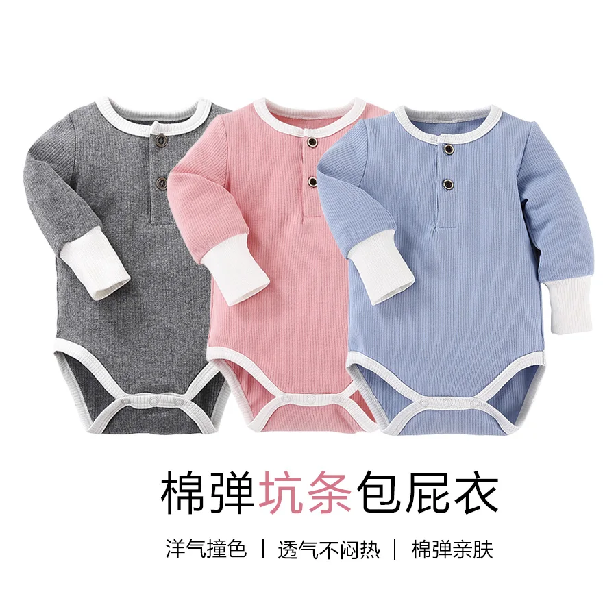 

Baby Boy Girl Bodysuit Infant Spring Autumn Long Sleeve Jumpsuit Toddler Cotton Ribbed 2pcs Sets Kid Overall Outfit Baby Pajamas