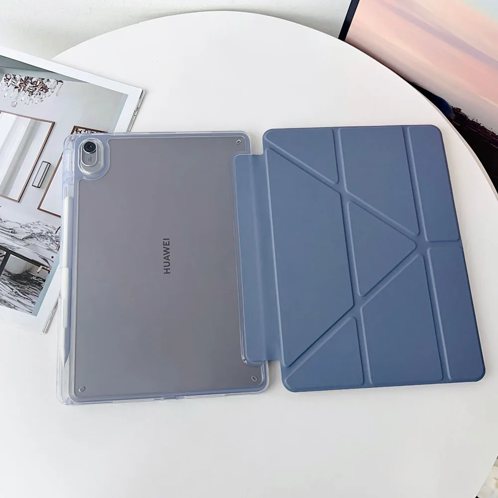 Clear Acrylic Y-Fold Shockproof Protective Tablet Case Back Cover