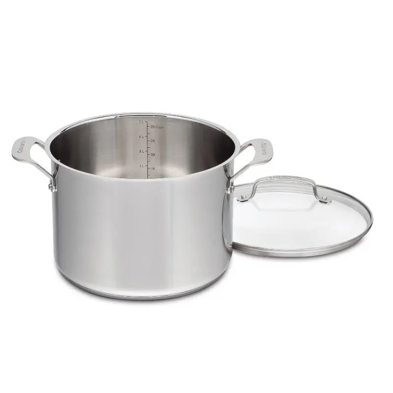 

Versatile 8-Quart Stainless Steel Stock Pot with Silver Cover for Various Kitchen Adventures