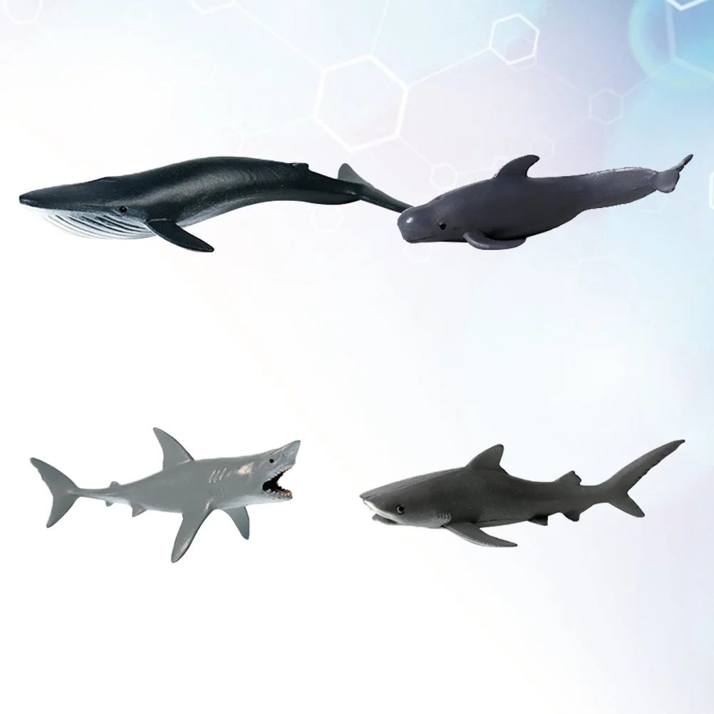 

4pcs Children's Educational Toy Simulation Marine Animal Models Sea Ocean Animals Toys Set Display Models Kit