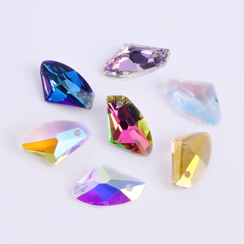 은하 모양의 유리 라인석 펜던트, 단일 모양 반짝이 크리스탈 AB 원석, 쥬얼리 제작용 DIY 액세서리, 12x19mm