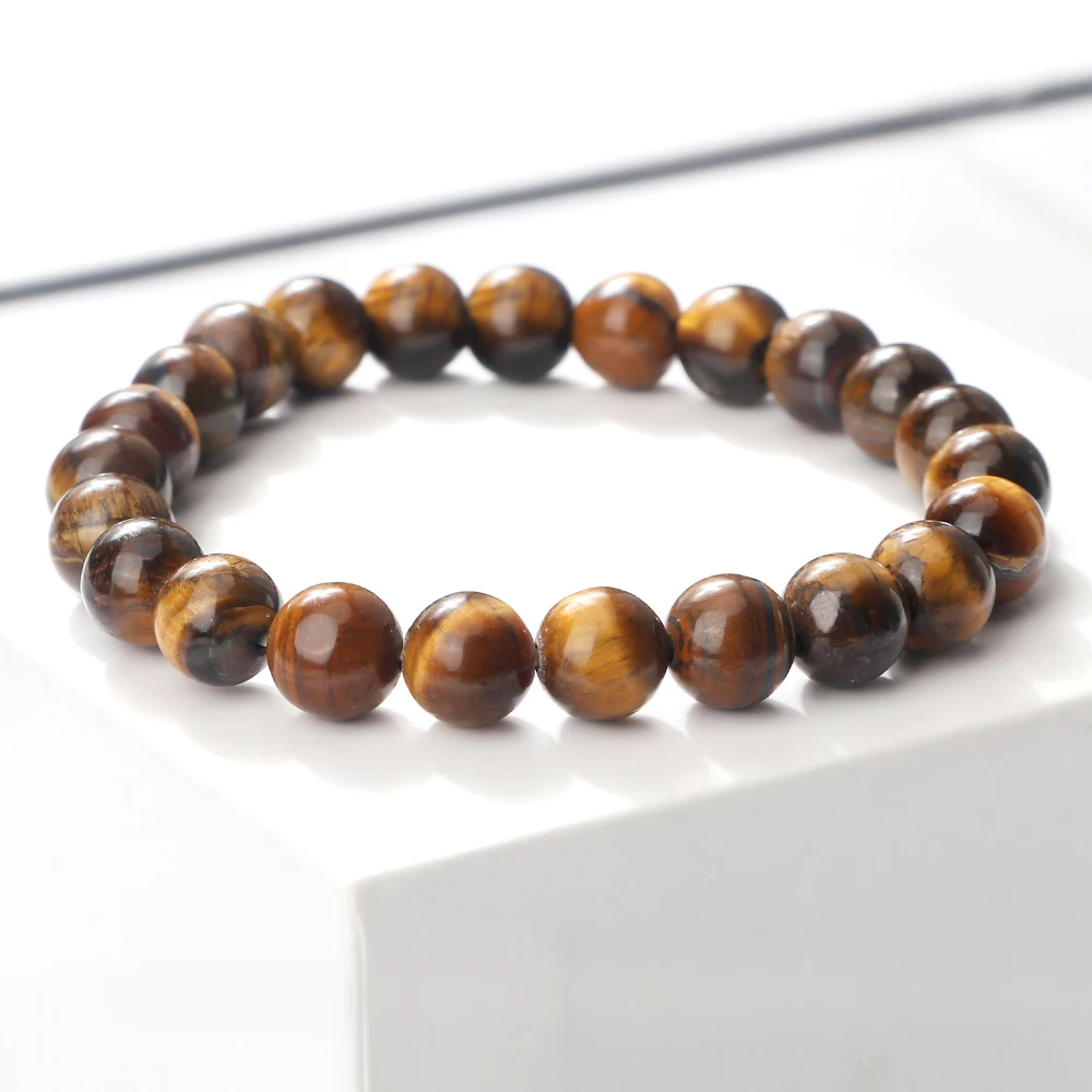 Multicolor Beads Bracelets Natural Lava Tiger Eye Stones Beaded Bangle Jewelry Gifts Fashion Accessories Bracelet for Men Women