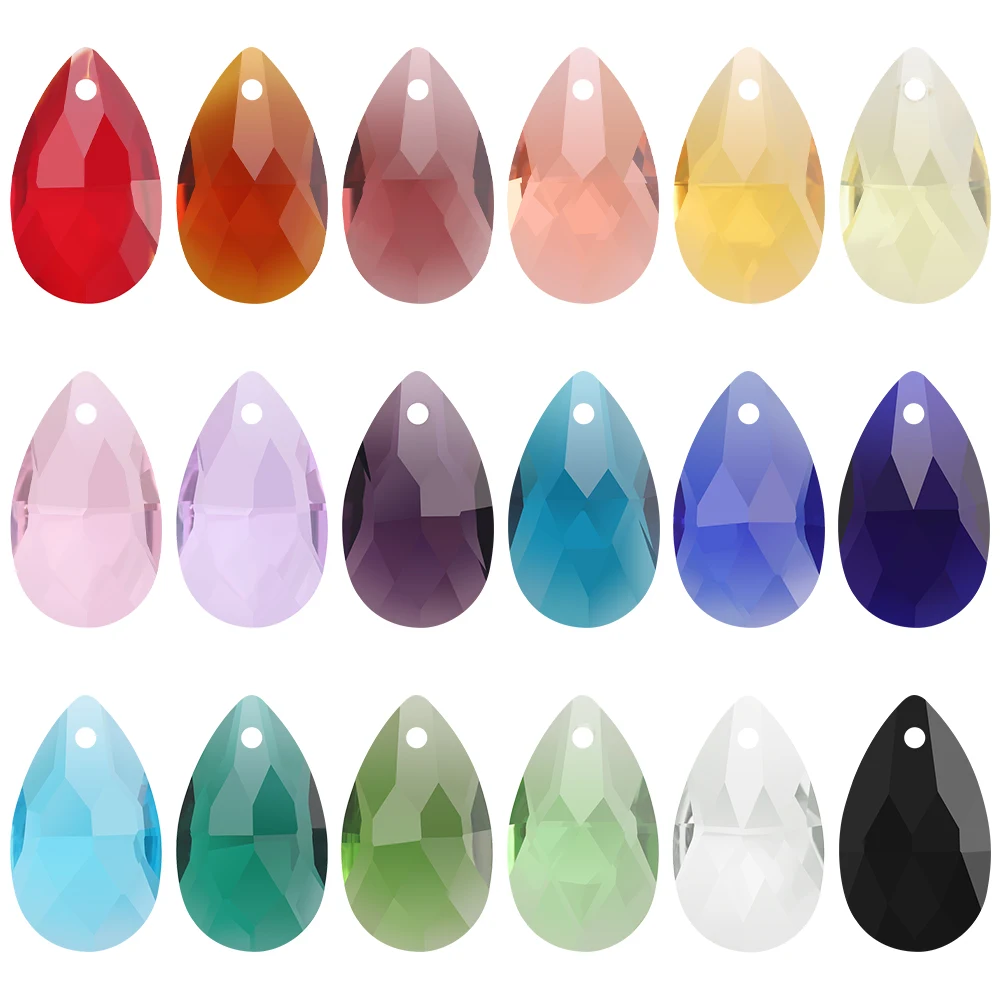 20 개/몫 Lampwork 유리 눈물 구슬 DIY 쥬얼리에 대 한 빨간색 13X22mm 크리스탈 배 펜 던 트 목걸이 만들기 수공예품 용품