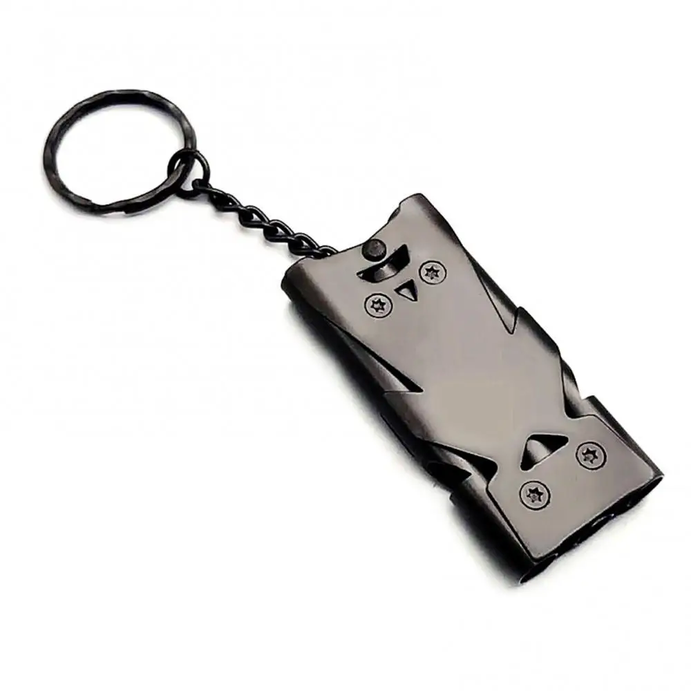 Portable Triple Pipe 180 Decibel Whistle Dual-tube Survival 150 Db Whistle Stainless Steel Safety Keychain Multi Tool