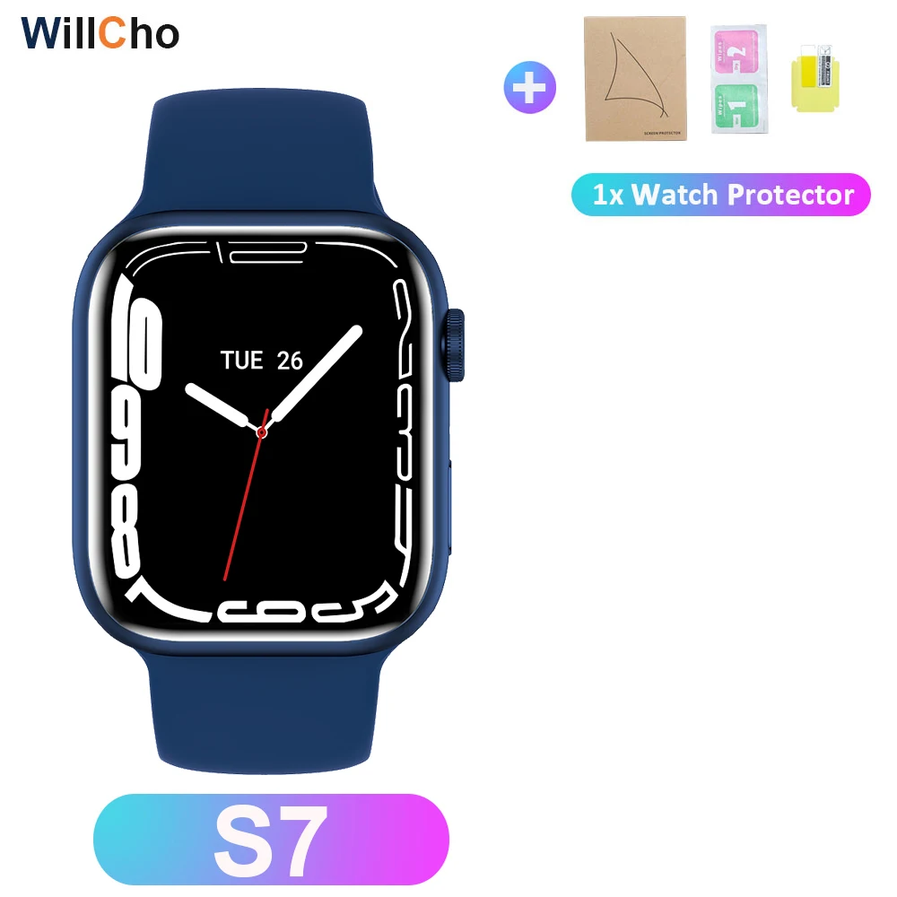 2022 S7 Smart Watch Iwo 14 Pro Nfc Voice Assistant Bluetooth Dial Answer Call Watch for Men Smart Watch Women Series 7 Pk W37Pro 