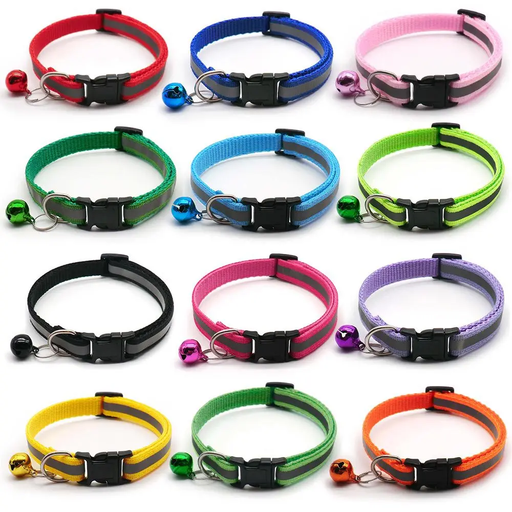 2Pcs/Pack 12 Colors Reflective Adjustable Cats And Small Dogs Collars thumbnail 5