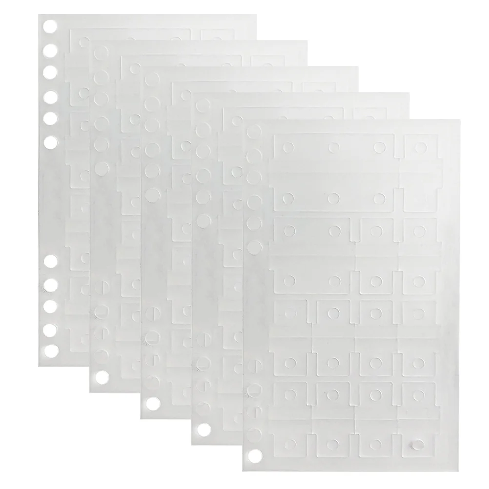 5Pcs LooseleafHolePlugStickers AdhesiveIndexTabs PVCBookmark CompatibleNotebooks DurablePageDividers FileganizationSupplies