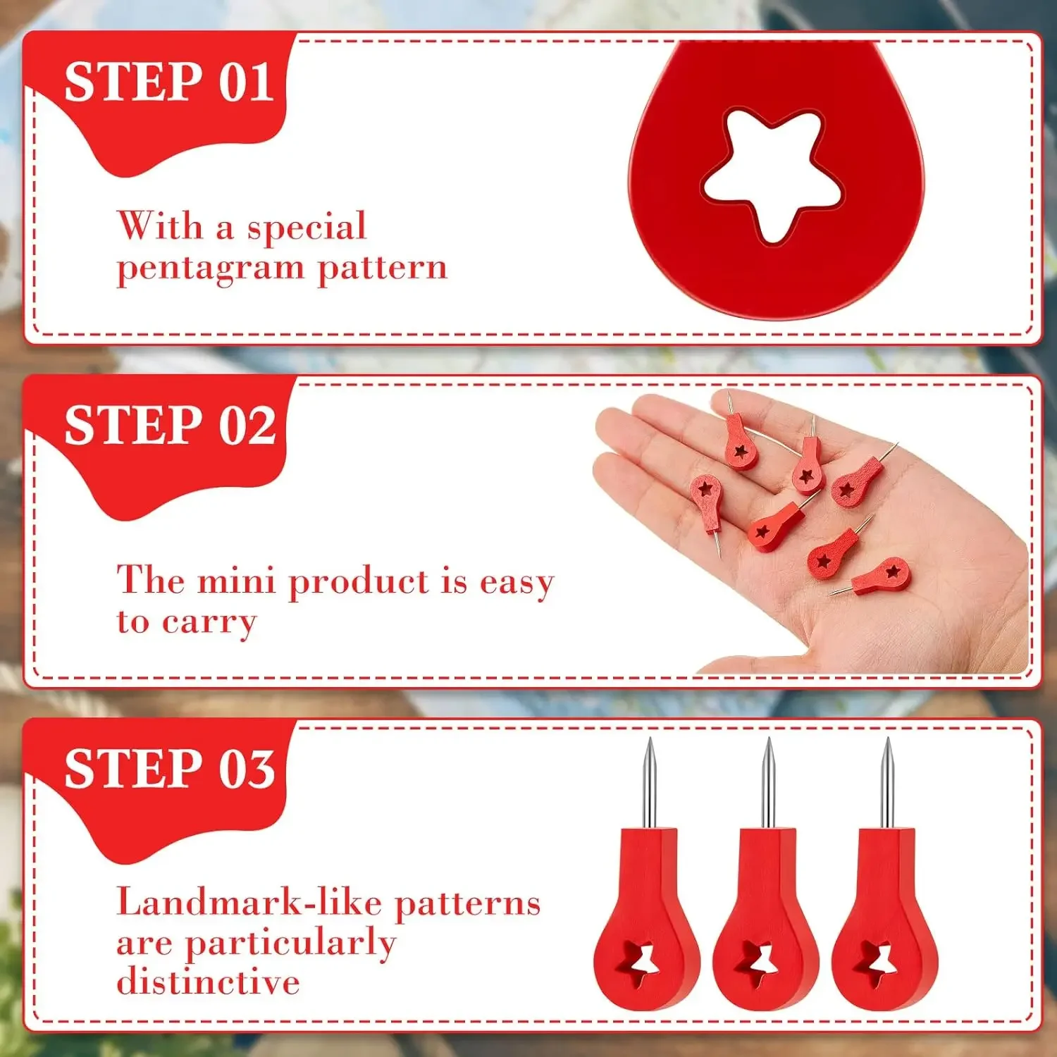 Push Pins Wood Push Pins 40pcs