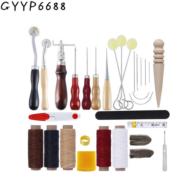 Professional DIY Leather Craft Tool Set Beginner Leather Work Kit for Hand  Sewing Stitching Stamping Saddle Carving - AliExpress