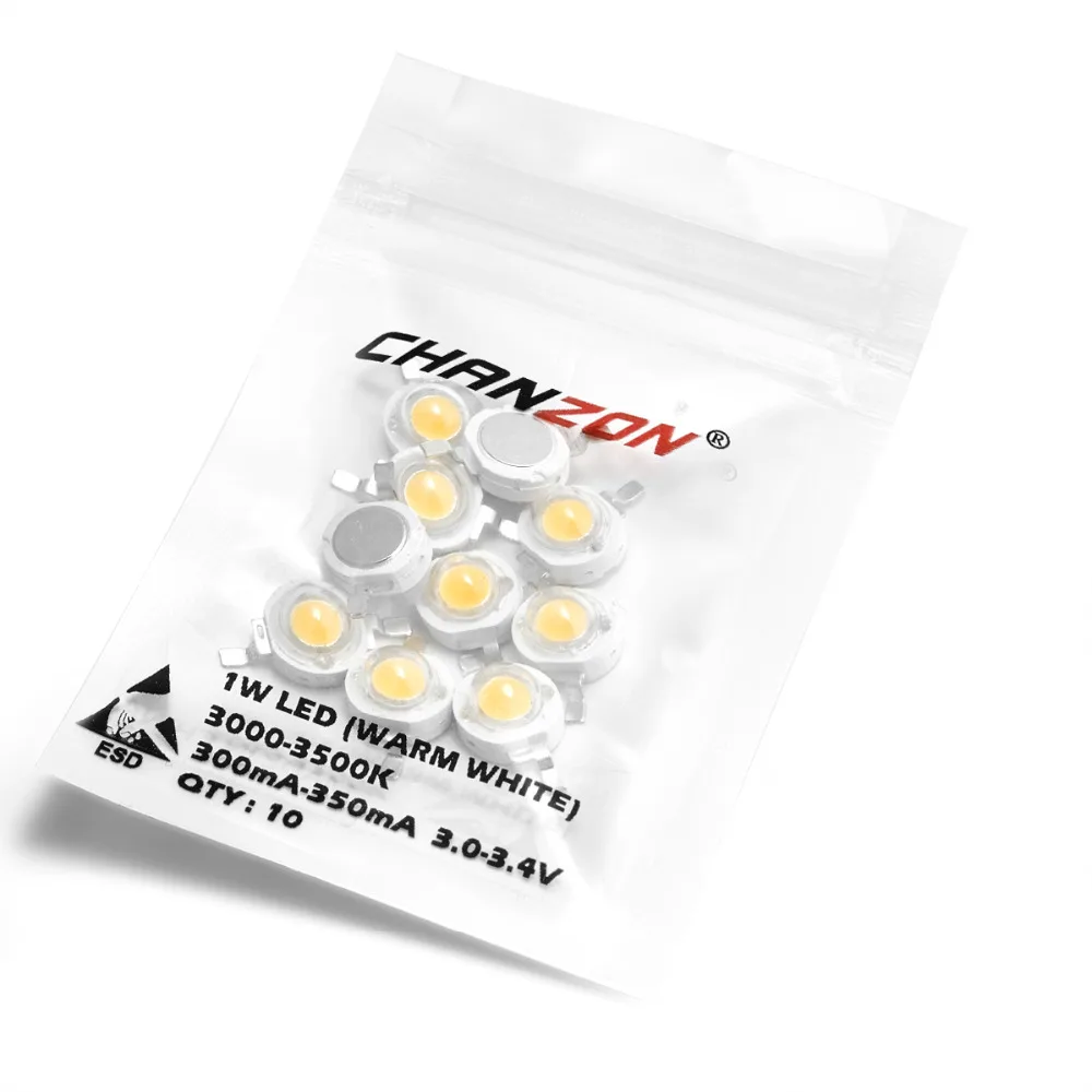 1 W, 3 W, warm, natürlich, kalt, kühl, weiß, rot, grün, blau, gelb, 1 3 W Watt für DIY-Scheinwerferlampe, 10 Stück Hochleistungs-LED-Chip – Detail 7