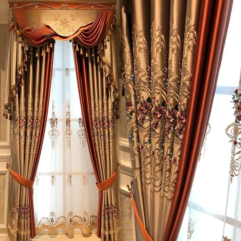 Luxury Atmosphere Embroidery Shading Curtains For Living Room New