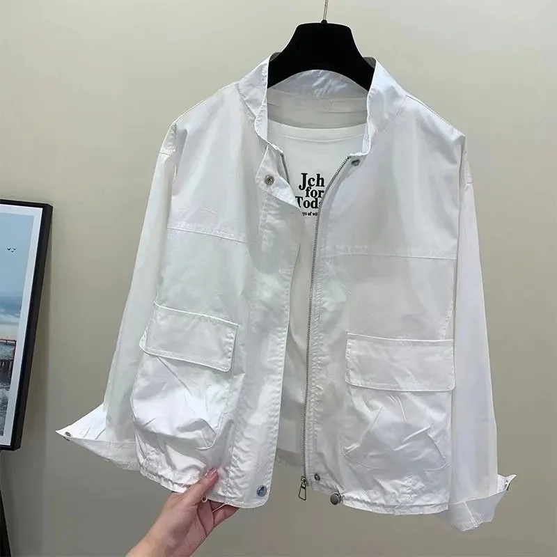 Light And Thin Collar Tooling Breathable Sunscreen Clothing 2024 Summer  Fashion Sun-protective Clothing Casual Thin Coat Women - AliExpress