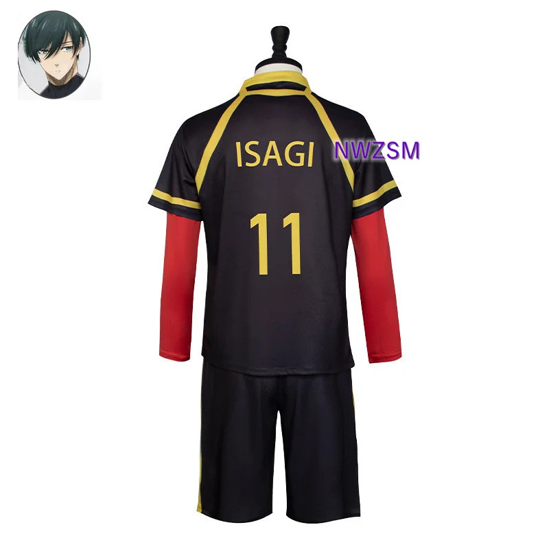 Blue Lock Anime Kaiser Ness Isagi  Kurona Hiori Cosplay Costume Wig Jersey Bastard Munchen Embroidery Football Uniform