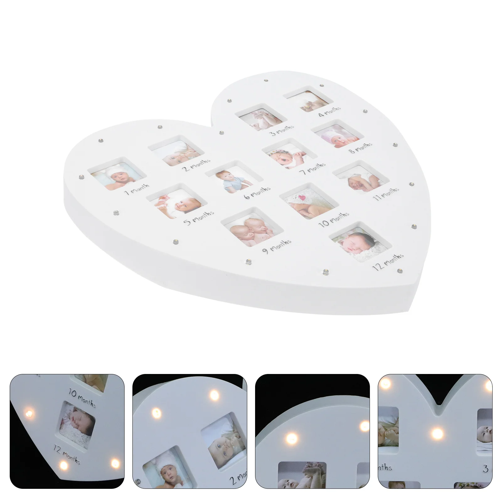 

Decorative Lights 12 Month Photo Gifts Picture Frames Baby Rack Luminous Photo Gifts Growth Record Holder Wall Hanging Ornament