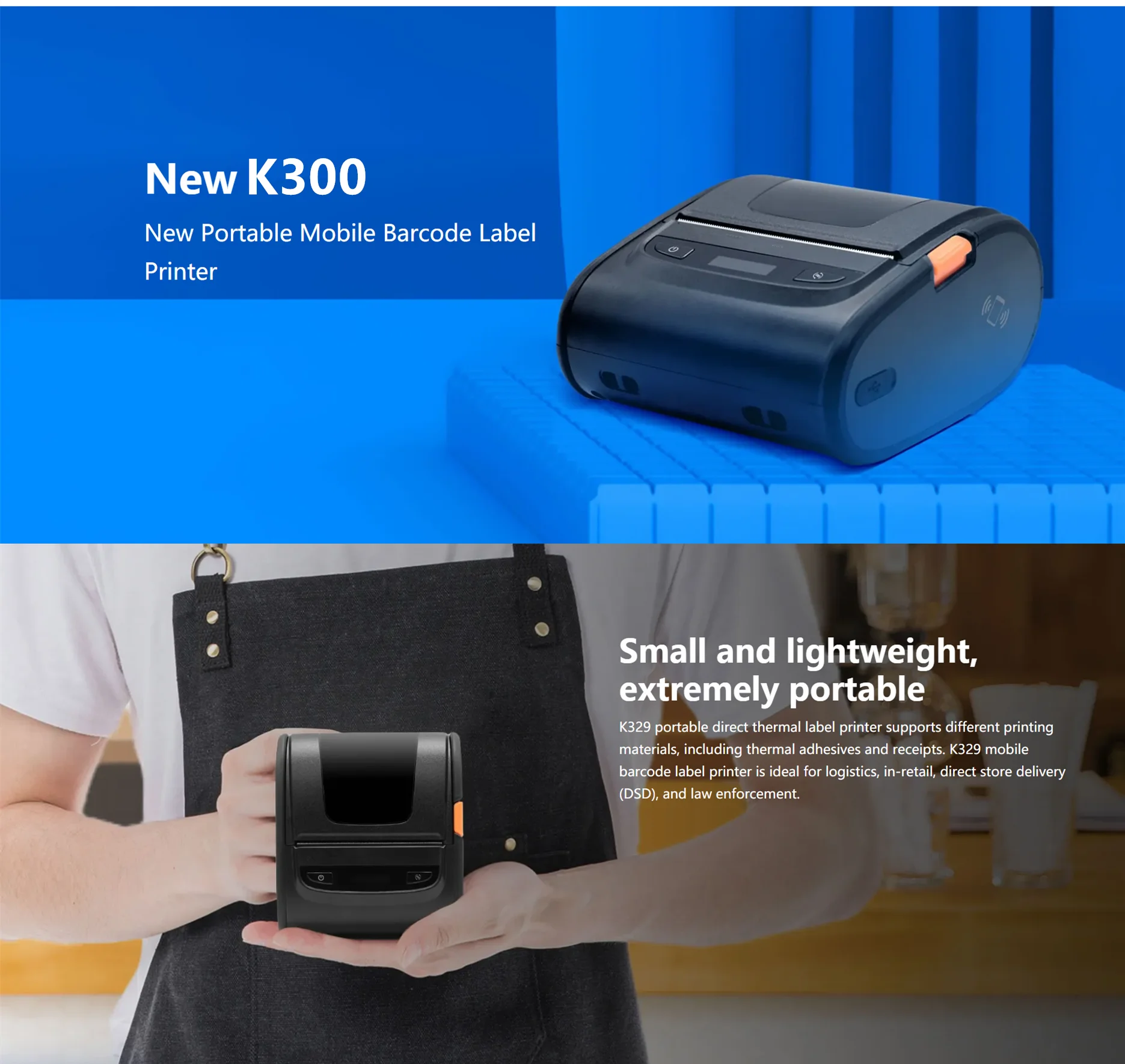 2023 휴대용 바코드 열 라벨 프린터, QR 코드 가격표, FBA 배송 열 스티커 프린터, 3 인치, 120 mm/s, 80mm, 신제품