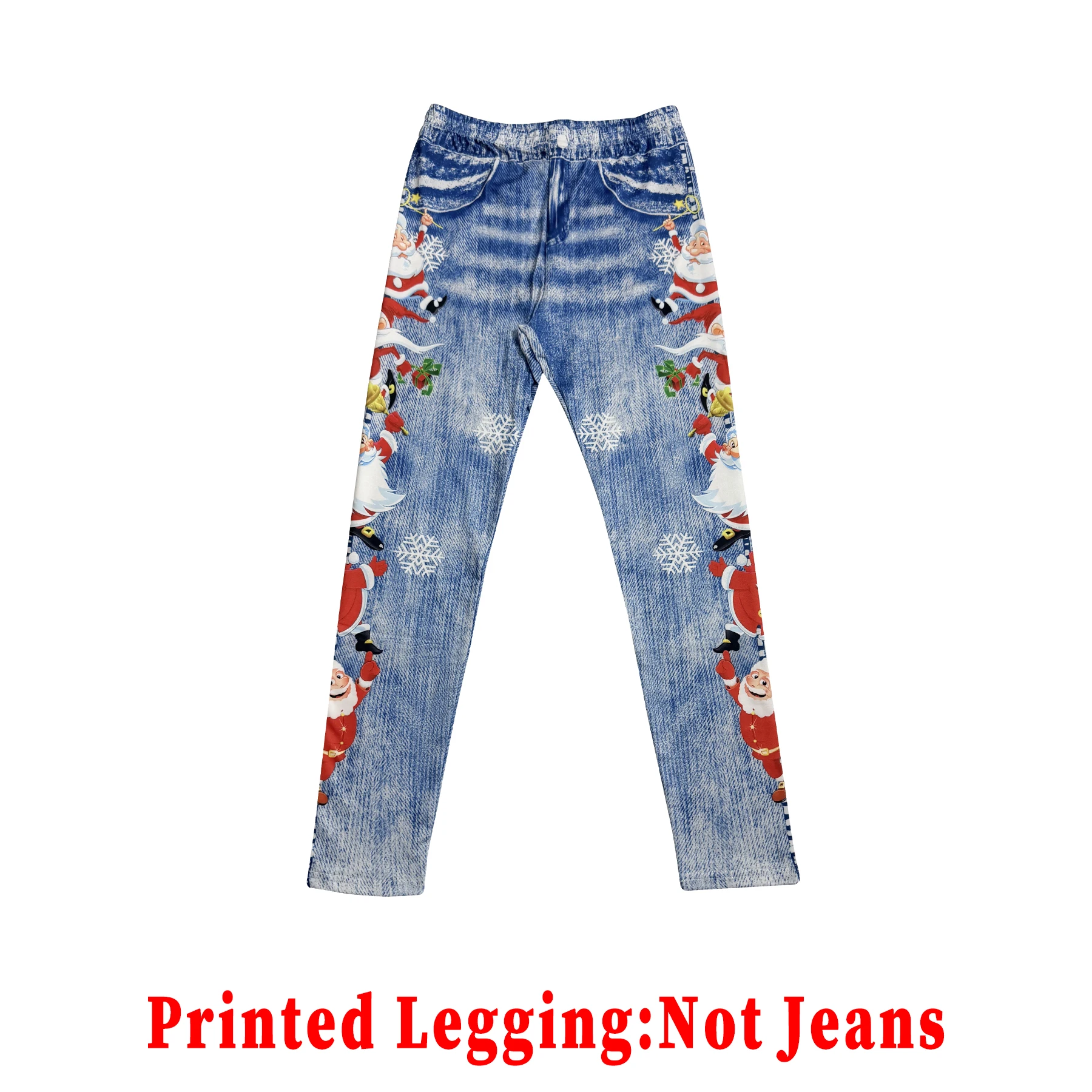 【Non-Denim】Women's Faux Denim Print Leggings, Sports Casual Skinny Pants, Thin Soft Skin-Friendly Yoga Pants, All-Season Long Pa 4