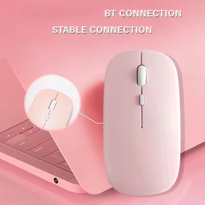 Portable Bluetooth-compatible Wireless Mouse Silent BT Optical Mice 4 Buttons 1600DPI Mice For Computer PC Laptop Game Mouse 3