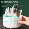 5 Slots 360°Rotating Makeup Brush Organizer Holder Multi-Functional Desktop Lipstick Cosmetic Storage Box For Vanity Bathroom 3
