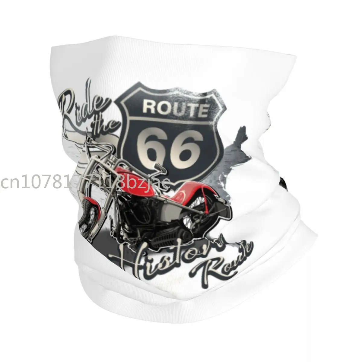 

Route 66 Travel Motorcycle Ride Bandana Neck Warmer Men Women Winter Ski Hiking Scarf Gaiter American Road Face Cover