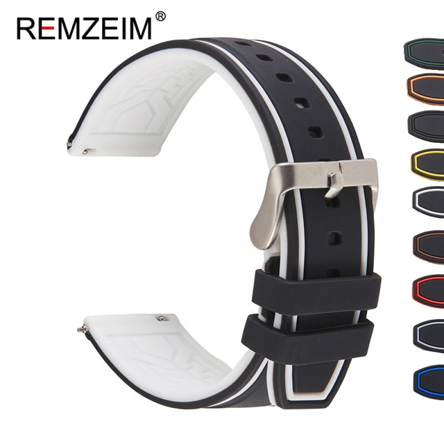Release Rubber Watch Strap Sport Silicone Watch Band 20mm 22mm For Huawei Samsung Garmin Watch Replacement Watchband