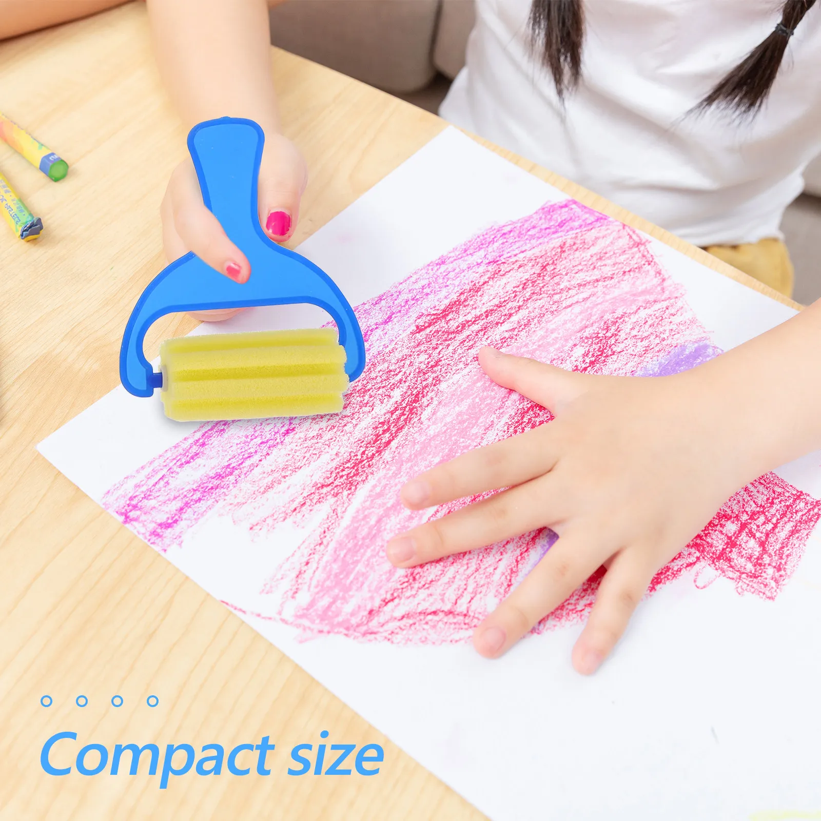 2세트 드로잉 스폰지 브러쉬 다용도 페인트 롤러 세트 아트 드로잉 그래피티 패턴 프린팅 롤러 스폰지 페인트 브러쉬