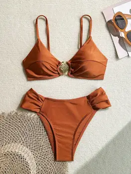 Sexy Pleate High Waist Bikini Set 1