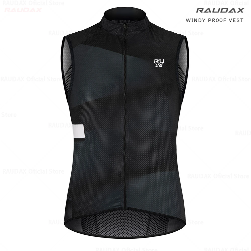 Raudax New Men Cycling Vest Wind Men 2024 Sleeveless Bicycle Gilet Lightweight Outdoor Windproof MTB Sports Wind Reflective Vest 2