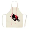 Home Kitchen Apron Color Nail Polish Bottle Printed Sleeveless Linen Aprons Men Women Home Cleaning Tools Fartuchy Chef Tablier 6