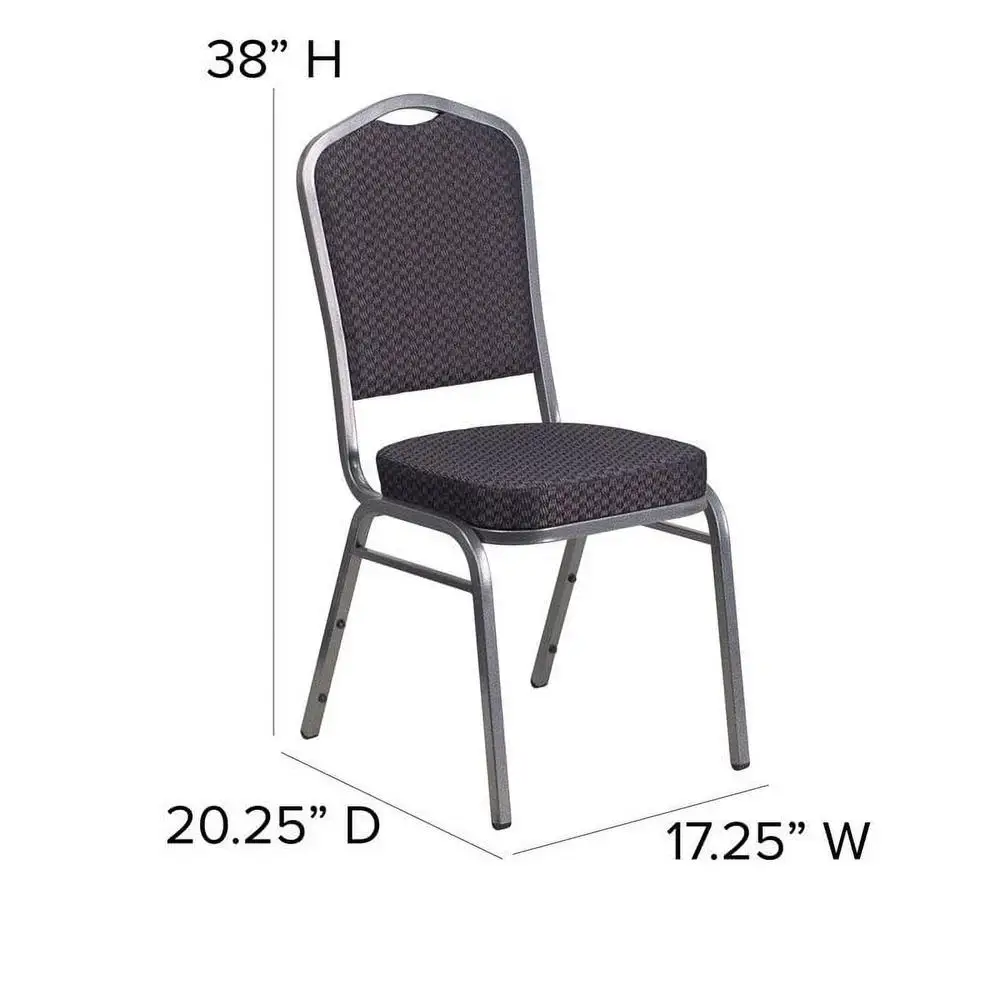 Multipurpose Stacking Banquet Chairs Crown Back 500lb Capacity Cushioned Upholstered Indoor Event Chair Durable Metal Frame 4
