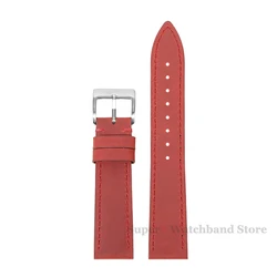 Premium Vintage Cowhide Quick Release Watch Strap - Timeless Leather Bracelet Accessory - 18mm (Red)