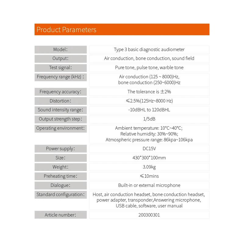 Professional LCD Digital Audiometer Diagnostic Medical Pure Tone Audiometer For Hearing Test Adult Hearing Screening Instrument 4