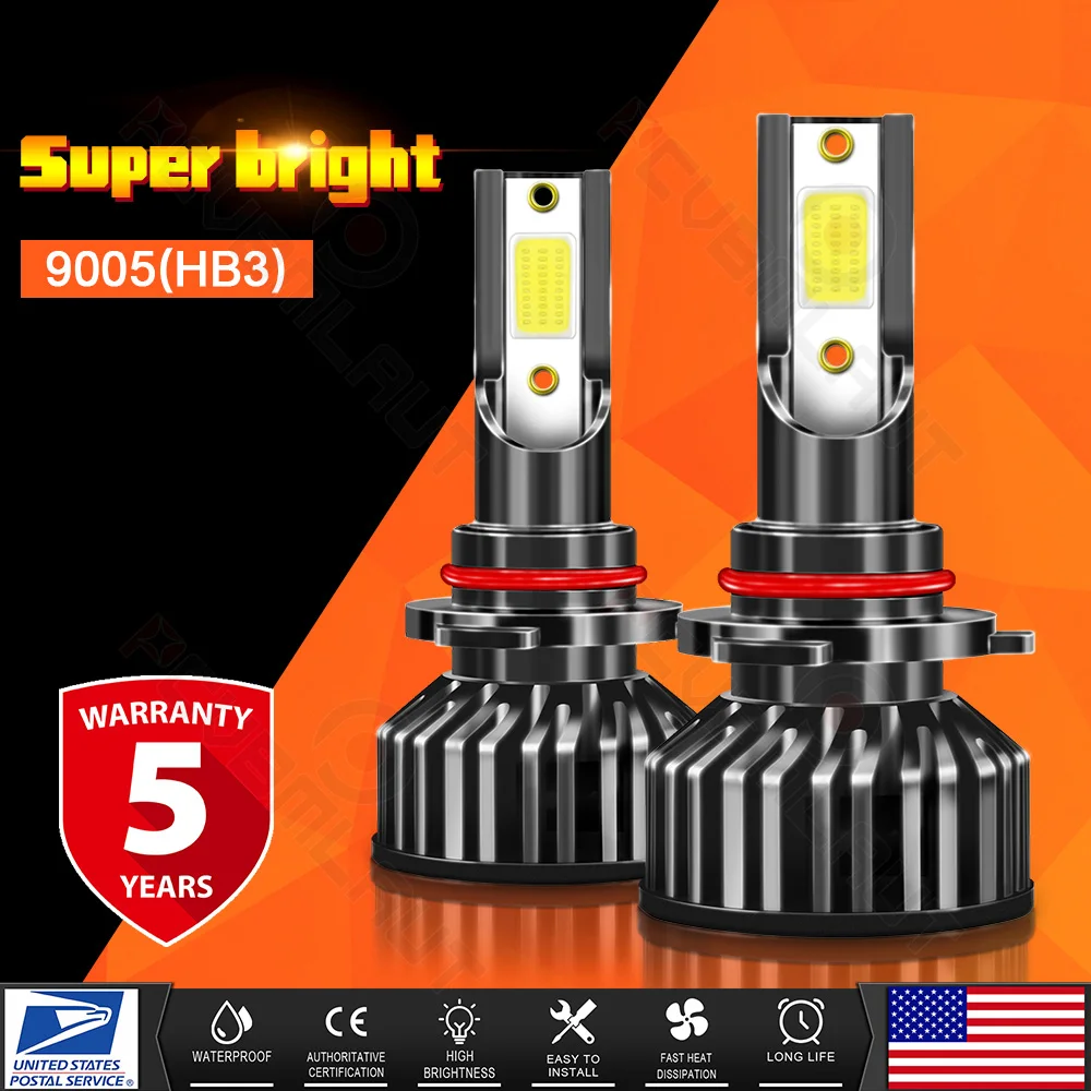 

CHUSYYRAY 2PCS Car lights 3012-9005 Super Bright LED Headlights High Low Beam Fog Light Bulb White 6000K Car accsesories